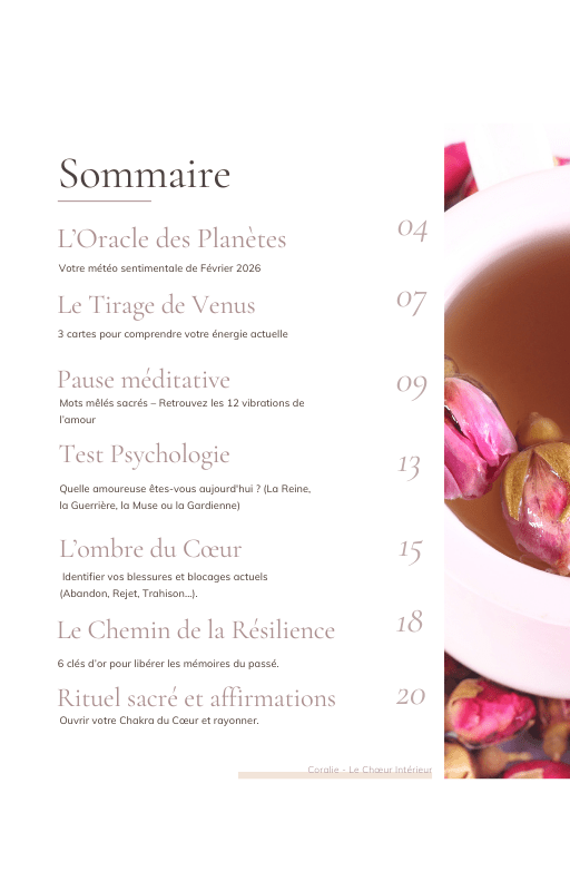 Aperçu de la page 2 de l'e-book gratuit : tirage d'oracles pour le chakra du cœur et rituels de libération émotionnelle.
